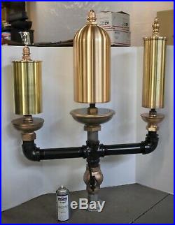 Large 3 bell chime steam whistle #4 antique brass