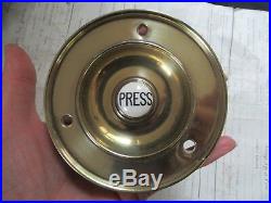 Large 4 Antique Brass Electric Door Bell Push press (Reclaimed, restored)