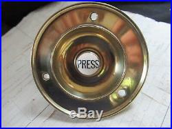Large 4 Antique Brass Electric Door Bell Push press (Reclaimed, restored)