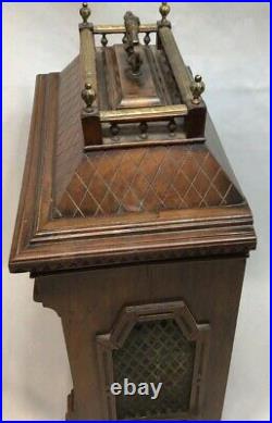 Large Aesthetic Carved German 8 Bells Musical Brass Mounted Bracket clock