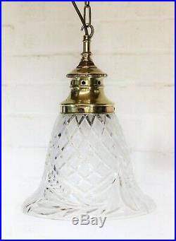 Large Antique Bell Glass Ceiling Light Pendant + Ornate Faux Gallery & Fittings