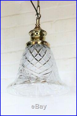 Large Antique Bell Glass Ceiling Light Pendant + Ornate Faux Gallery & Fittings