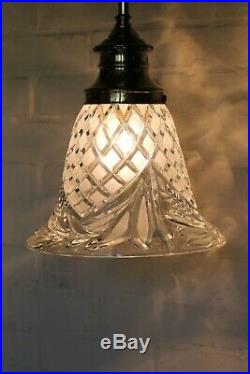 Large Antique Bell Glass Ceiling Light Pendant + Ornate Faux Gallery & Fittings