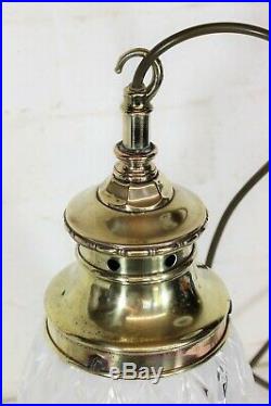 Large Antique Bell Glass Ceiling Light Pendant + Ornate Faux Gallery & Fittings