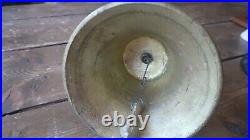 Large Antique Brass Prayer Bell LOUD! 7 x 5.25