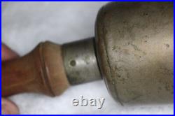 Large Antique Cast Bronze Brass School Bell 10 Tall 5 Dia Ring and Wood Handle