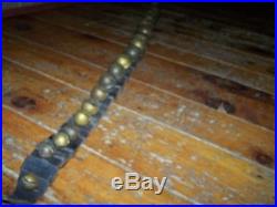 Large Antique Sleigh Horse Bells 7 Ft Leather Strap 29 Bells # 1 To #15 Brass