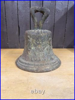 Large Antique Spanish Bronze Colonial Mission 1810 Bell 9 X 8 Rare Wow