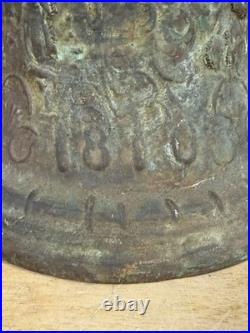Large Antique Spanish Bronze Colonial Mission 1810 Bell 9 X 8 Rare Wow
