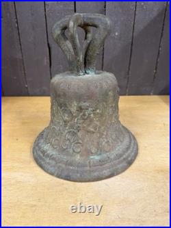 Large Antique Spanish Bronze Colonial Mission 1810 Bell 9 X 8 Rare Wow