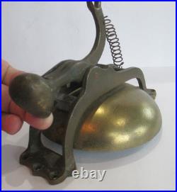Large Antique Vintage Brass Bronze Chain Rope Pull Doorbell Outdoor C49