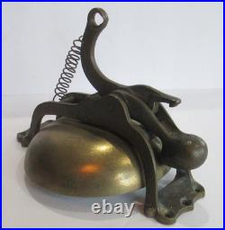 Large Antique Vintage Brass Bronze Chain Rope Pull Doorbell Outdoor C49