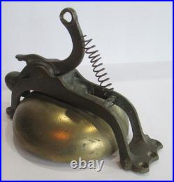 Large Antique Vintage Brass Bronze Chain Rope Pull Doorbell Outdoor C49