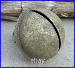 Large Antique Vintage Cow Horse Sleigh Bronze Bells Rich Patina