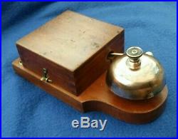 Large Antique Vintage Original Electric Door Railway Butler Bell Wood Brass