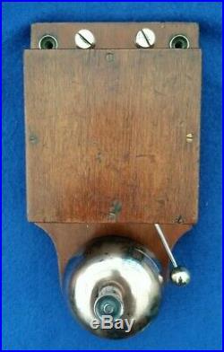 Large Antique Vintage Original Electric Door Railway Butler Bell Wood Brass