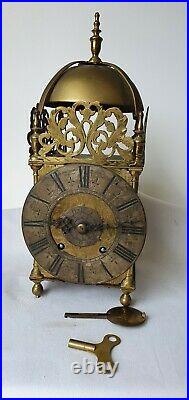 Large Antique W&H German Double Bell Strike Lantern Clock