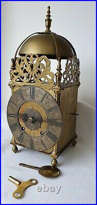 Large Antique W&H German Double Bell Strike Lantern Clock