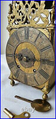 Large Antique W&H German Double Bell Strike Lantern Clock