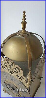 Large Antique W&H German Double Bell Strike Lantern Clock