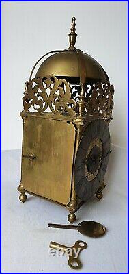 Large Antique W&H German Double Bell Strike Lantern Clock