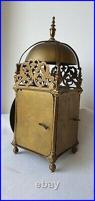 Large Antique W&H German Double Bell Strike Lantern Clock