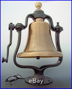 Large Antiqued Brass Railroad Bell! 30 LBs Solid Brass bell with FREE ENGRAVING