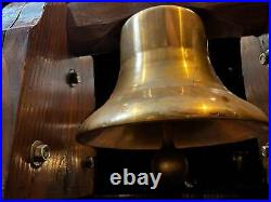 Large Brass Bell on Wood Stand
