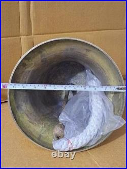 Large Brass Bell with Rope 30cm Diameter Heavy Ship Bell Christmas Gift
