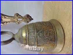 Large Brass Monastery Vintage Bell Wall Mounted Ornate Angel Door Bell W Latin
