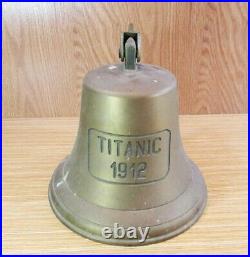 Large Brass Ship Bell With Titanic 1912 Written Decorative Office Home Gift
