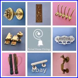 Large Cast Antique Brass 3 Front Door Bell Push Button Victorian Circular Round