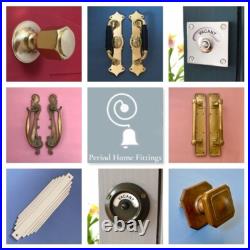 Large Cast Antique Brass 3 Front Door Bell Push Button Victorian Circular Round