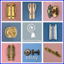 Large Cast Antique Brass 3 Front Door Bell Push Button Victorian Circular Round