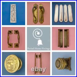 Large Cast Antique Brass 3 Front Door Bell Push Button Victorian Circular Round