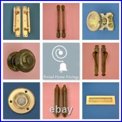 Large Cast Antique Brass 3 Front Door Bell Push Button Victorian Circular Round