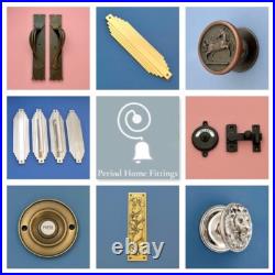 Large Cast Antique Brass 3 Front Door Bell Push Button Victorian Circular Round