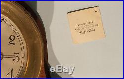 Large Chelsea Ship's Bell Brass Clock With Beautiful Mahogany Stand