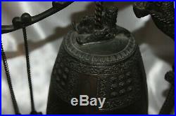 Large Chinese Tibetan Bronze Brass Dragon Bell