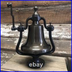 Large Engravable Antiqued Brass Railroad BellHEAVY! 30 POUNDS