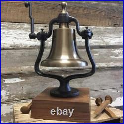 Large Engravable Antiqued Brass Railroad BellHEAVY! 30 POUNDS