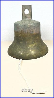 Large Heavy Hanging Wall Mount Bronze Brass Bell Engraved