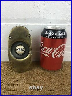Large Impressive Antique Brass Electric Door Bell Push Press Original Button