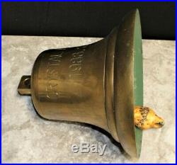 Large Marine Vessel CRYSTAL ACE Maritime Nautical Brass Shipwreck Bell, Marked