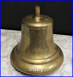 Large Marine Vessel CRYSTAL ACE Maritime Nautical Brass Shipwreck Bell, Marked