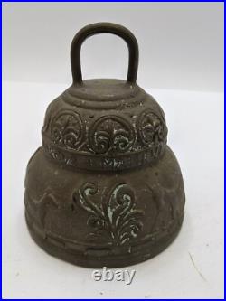 Large Monastery Sanctuary Solid Brass Bell Latin 5-1/2H Decorative Collectible