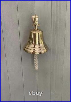 Large Nautical Ship's Boat Bell 11In Solid Brass Marine Maritime Wall Decor GIFT