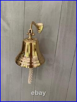 Large Nautical Ship's Boat Bell 11In Solid Brass Marine Maritime Wall Decor GIFT