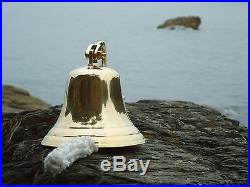 Large Ships Brass Bell with Rope 3k in weight Nautical Bar Pub A Nice Gift