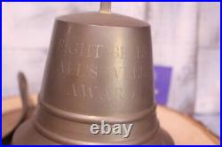 Large Solid Brass Bell Antique Hanging Wall Mount Nautical Nice Tone